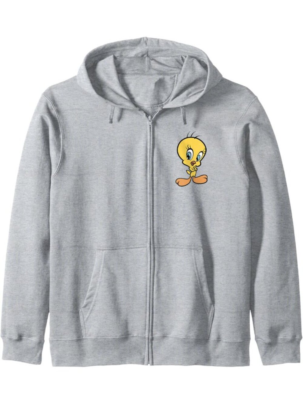 Cozy Tweety Bird Pocket Zip Hoodie | Fun Cartoon Graphic Sweatshirt for All Ages